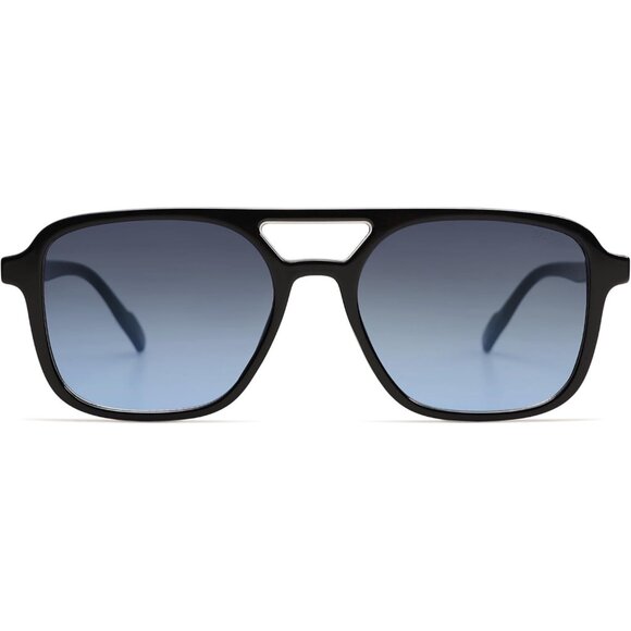 Sojos Women Mens Blue Grading Trendy Rectangle Retro Aviator Shades Sunglasses - Picture 4 of 7